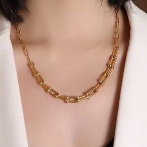 Hardware Graduated Link 18K Gold STAINLESS STEEL Waterproof Necklace